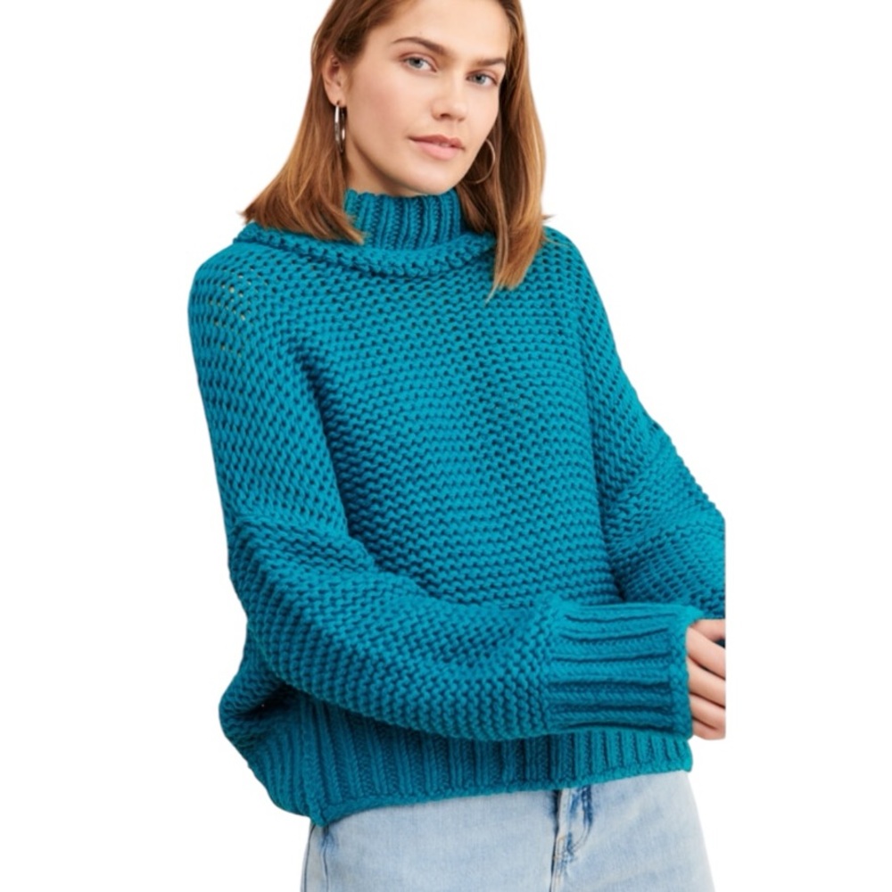 FREE PEOPLE Dark Turquoise My Only Sunshine Sweater S